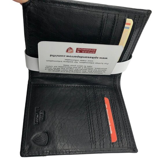 Spikes & Sparrow Black Leather RFID Wallet Style 16521R - Picture 3 of 6